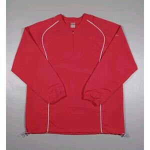 Nike Jacket Mens L Red Pullover 1/4 Zip‎ Fit Dri Running Training